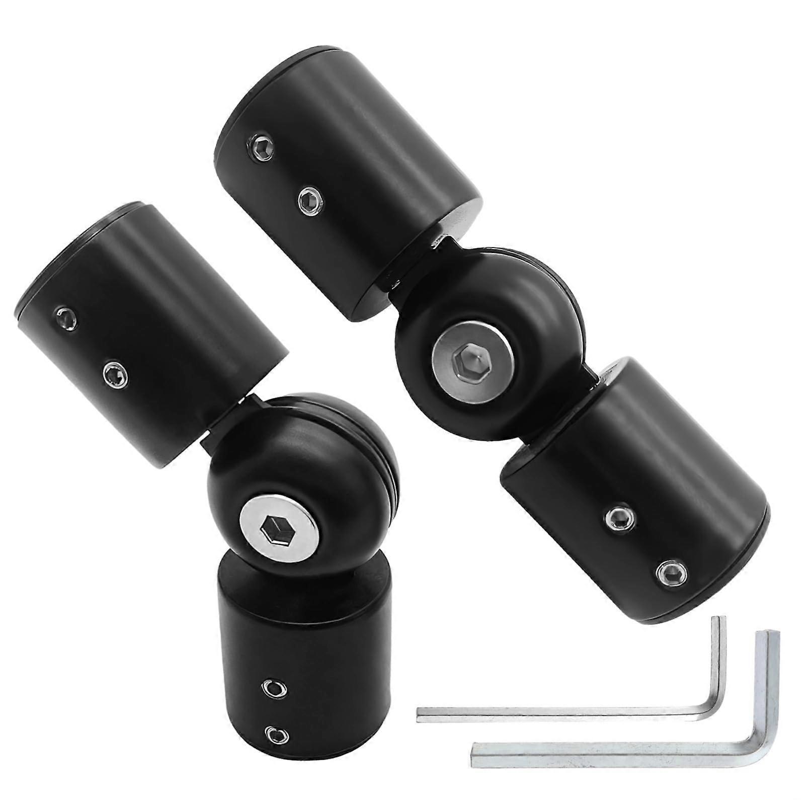 Matte Black 1Inch Curtain Rod Connector 2Pack, Adjustable RustResistant Corner Bracket