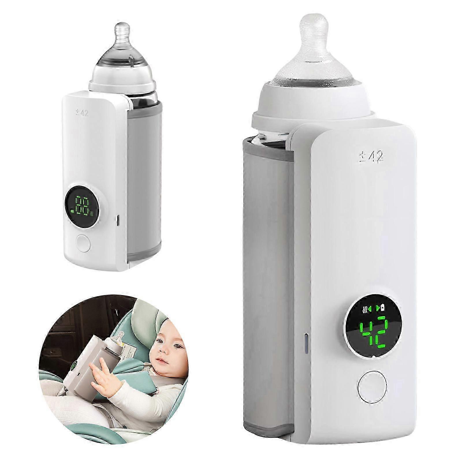 Portable Charging & Heating Thermostatic Bottle Warmer with Display 6 Temperature Settings