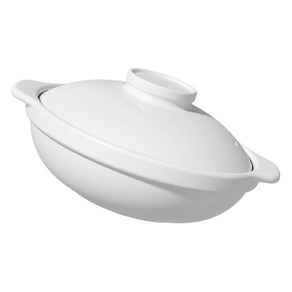 Ceramic Cooking Pot for Stewing 1.3L White Kitchen Essential