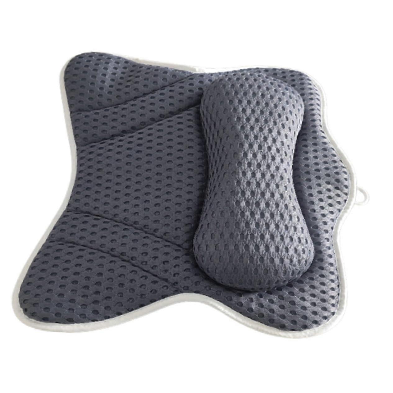 Bath Pillow with Ergonomic Neck Support and Secure Suction Grip for Tub and Spa Use