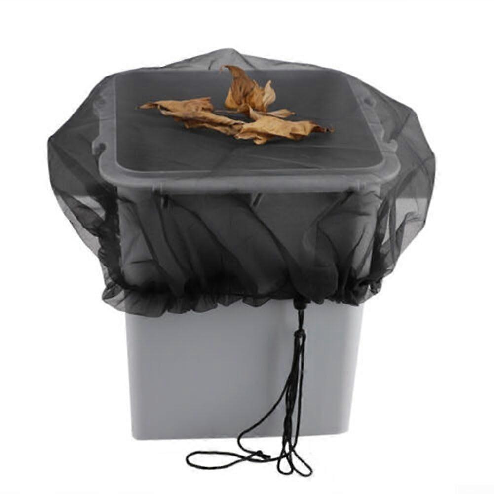 Rain Barrel Cover with Leaf Block Fine Mesh and Adjustable Drawstring Fit for Garden Use
