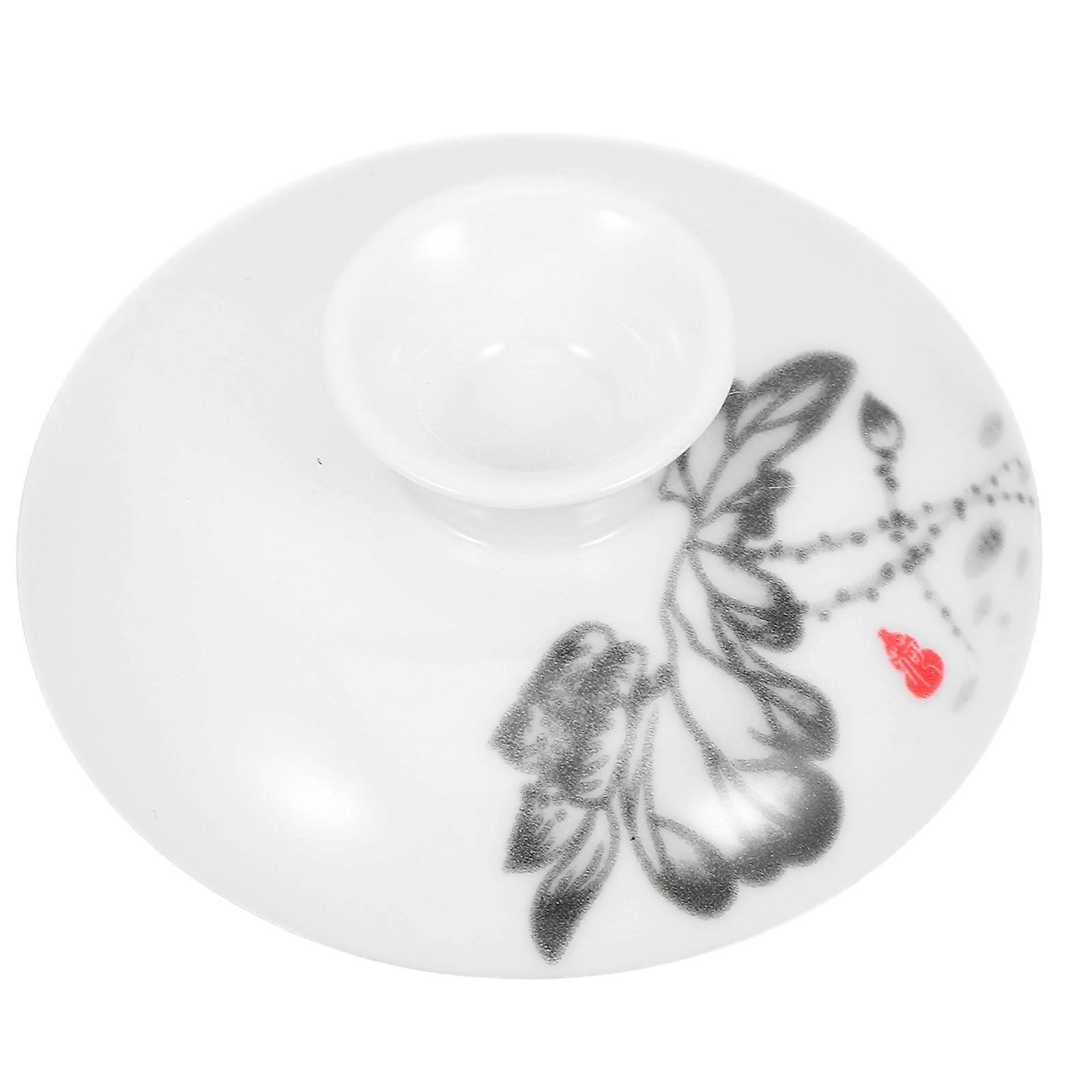 Tea Cup Ceramic Lid Elegant Design Universal Fitment Temperature Retention Multi 1Set