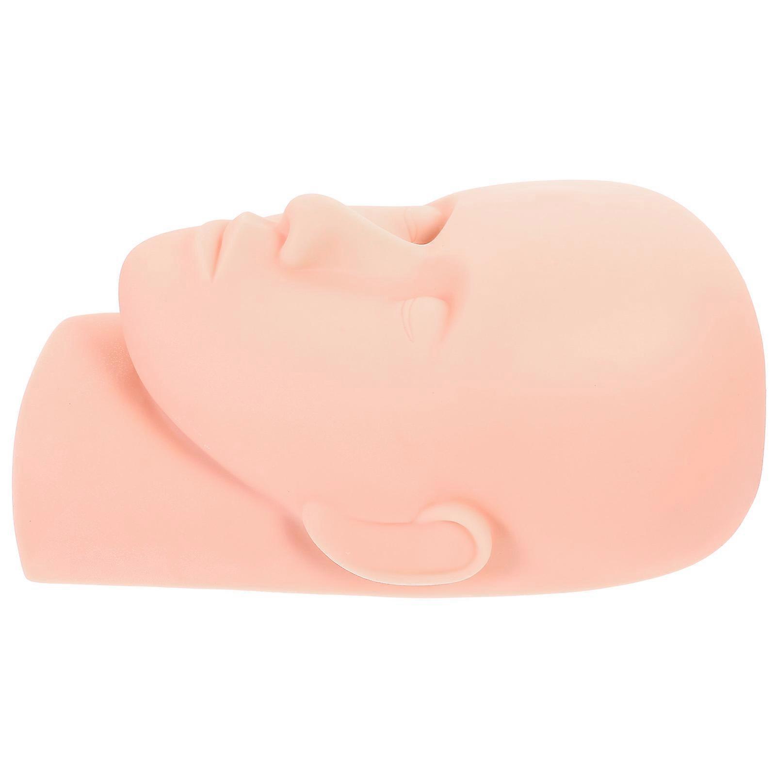 Lash Mannequin Head Eyelash Extension Practice Head Pink PVC Material