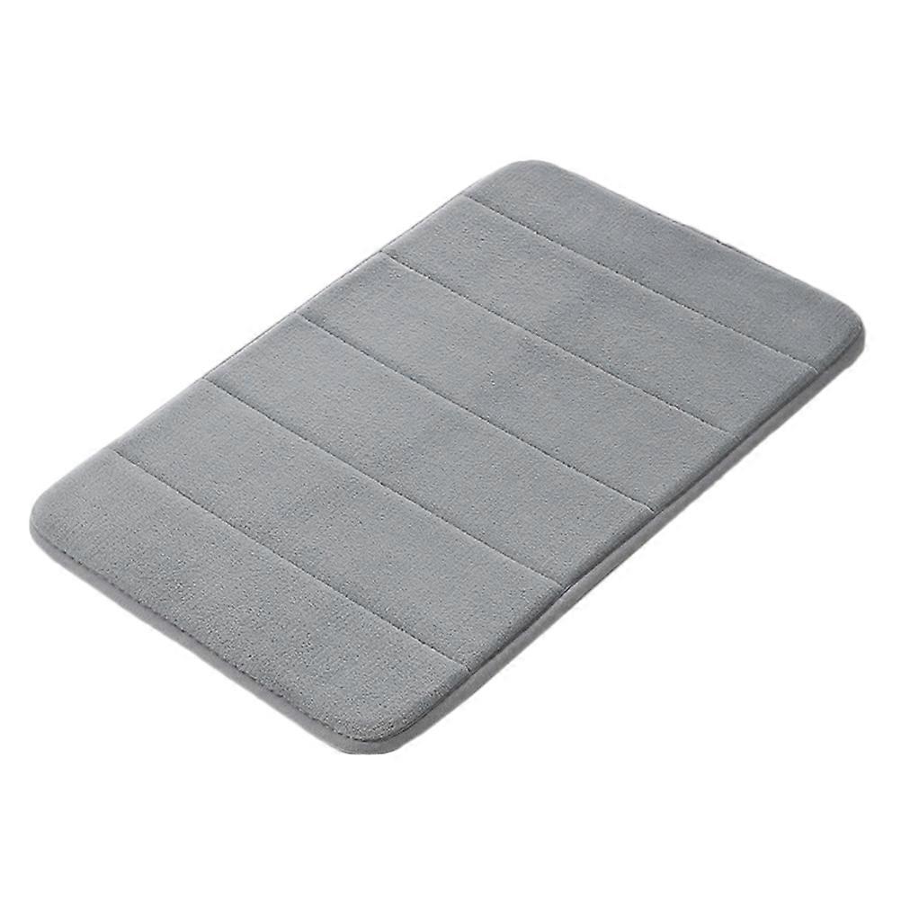 Bath Runner Floor Mat Skid Resistance Memory Design Practical Bath Accessories For Bathroom Grey 1.2cm Thick 1Pack