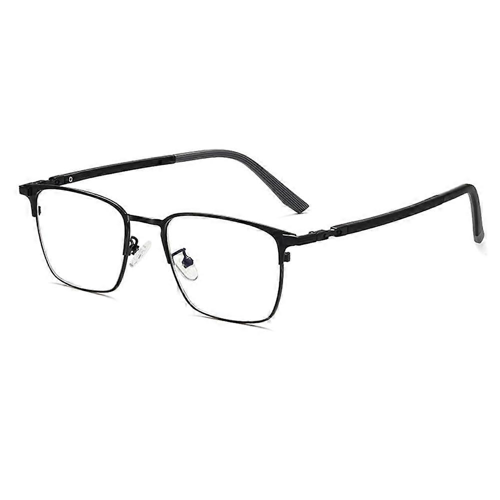Men's Titanium Blue Light Blocking Reading Glasses Retro Rectangular UV Protection +1.5