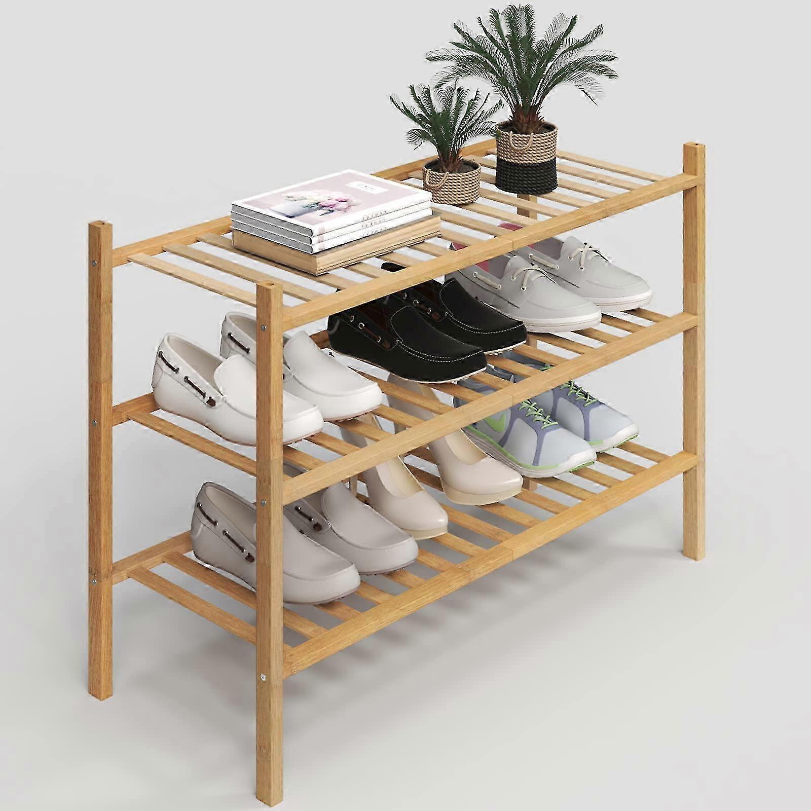 Stackable Multifunctional 3-Tier Shoe Rack for Entryway or Closet Hallway 2025
