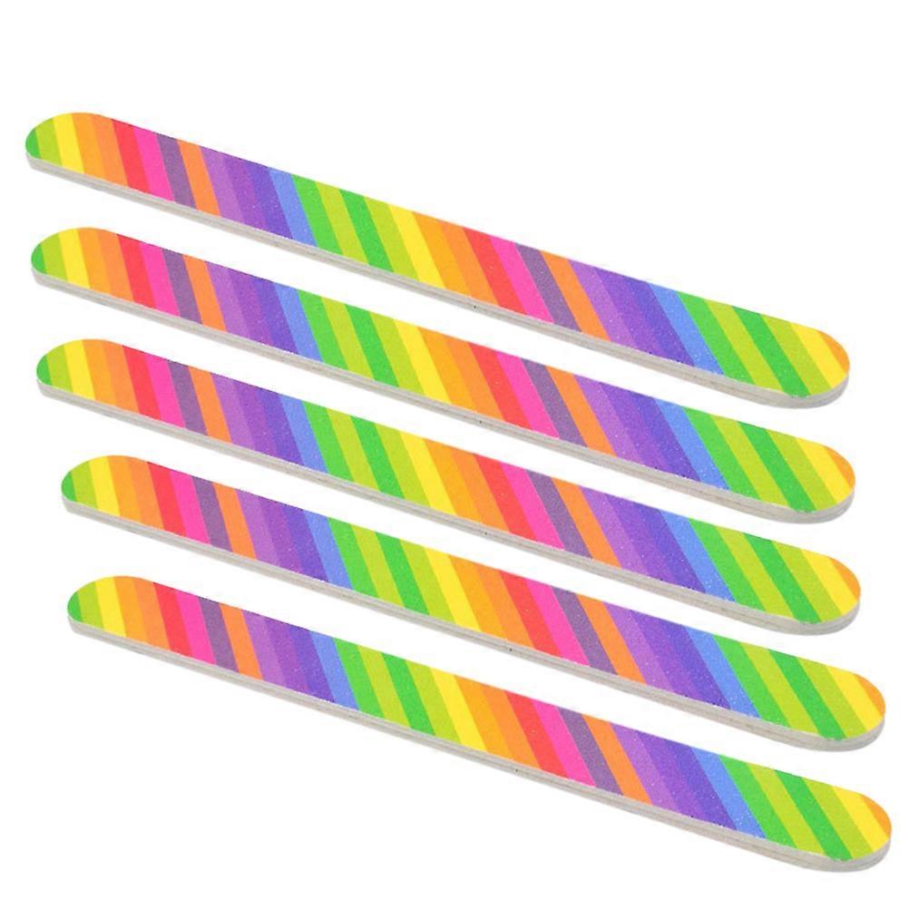 Nail Files Rainbow Printed Double Sided for Shaping Nail 20Pcs Set
