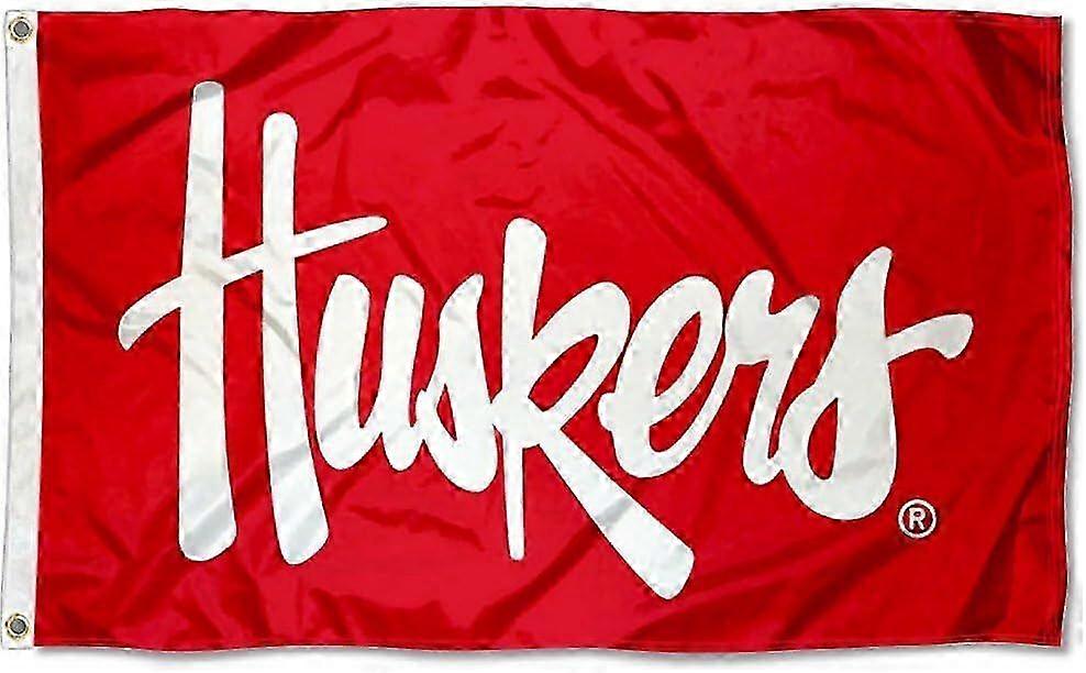 Nebraska Cornhuskers Script Huskers Flag Uu 0500