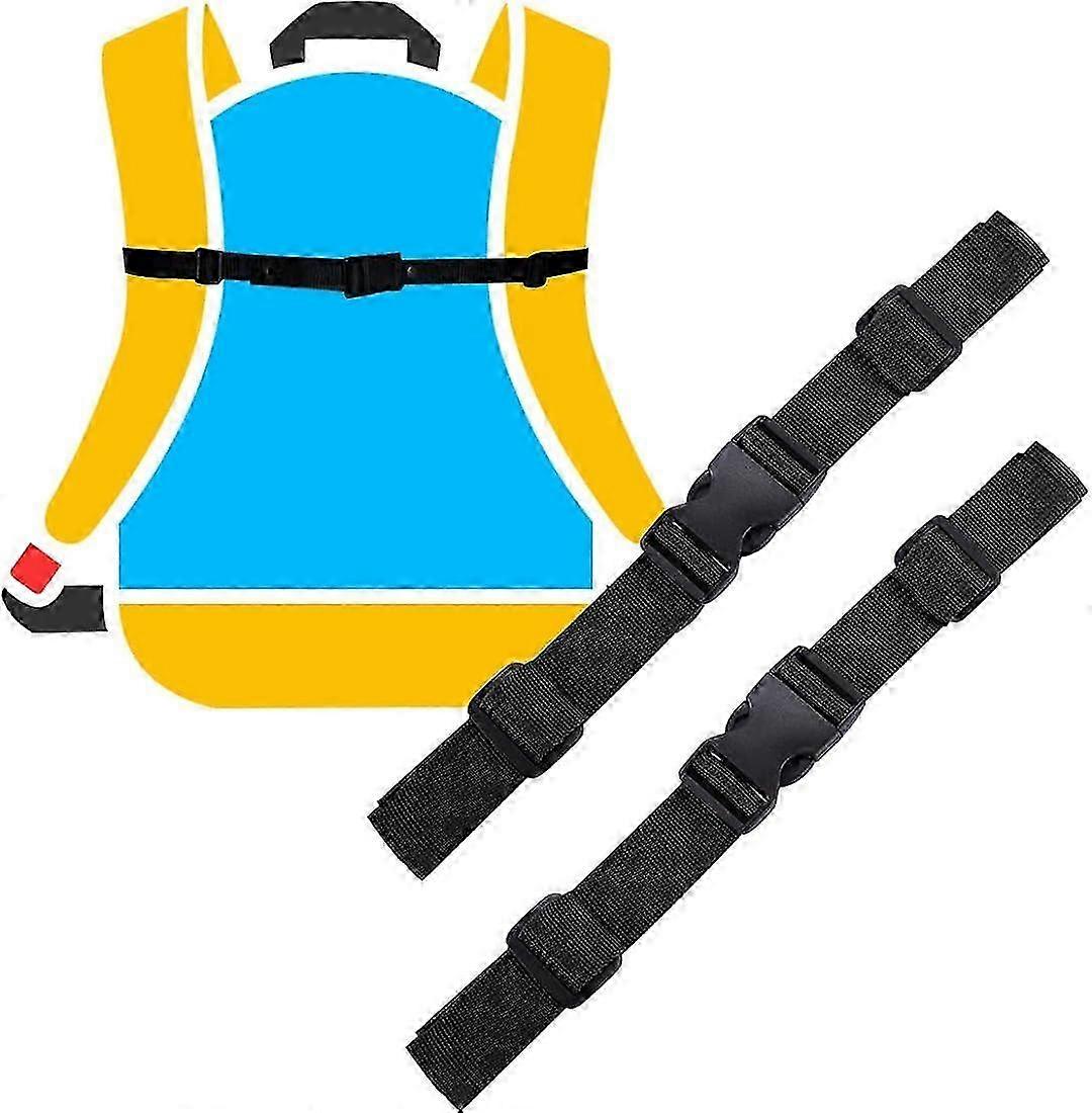 25-26 Backpack Chest Strap - 2 Pack, Black