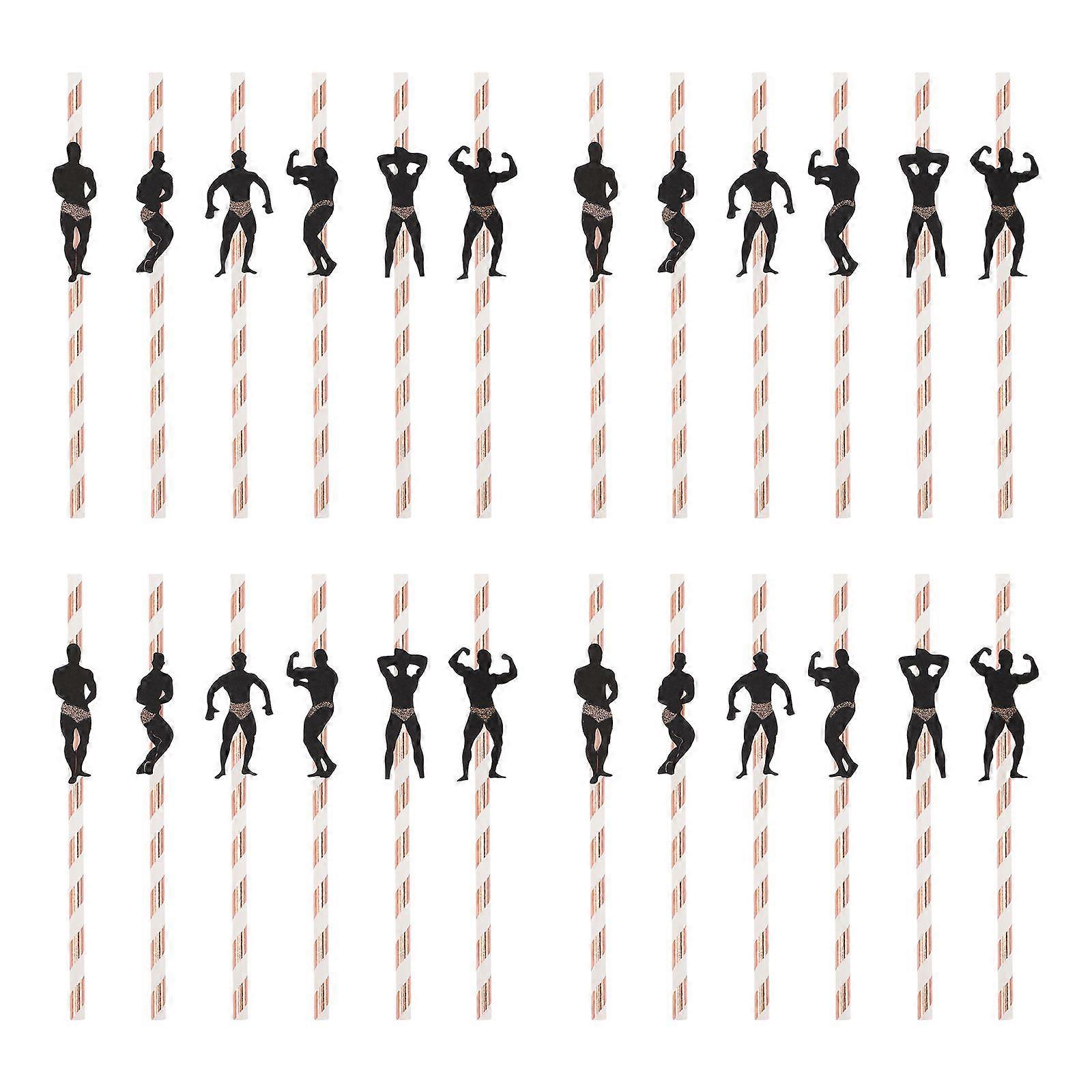 24pcs Stripper Pole Dancer Straws Disposable Drinking Straws Bachelorette Party Decorations