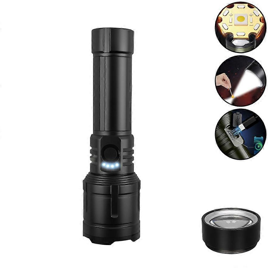 3000LM Led Flashlight Outdoor Zoom Rechargeable Waterproof Flashlights Strong Light Focused Light Source Can Light a Flame