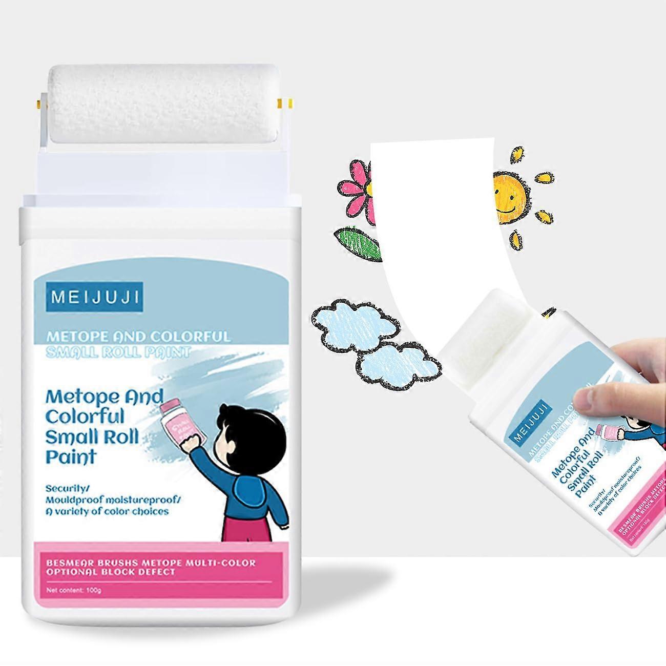 White Wall  Paint with Small Roller Brush, EcoFriendly QuickDry Stain Remover, White