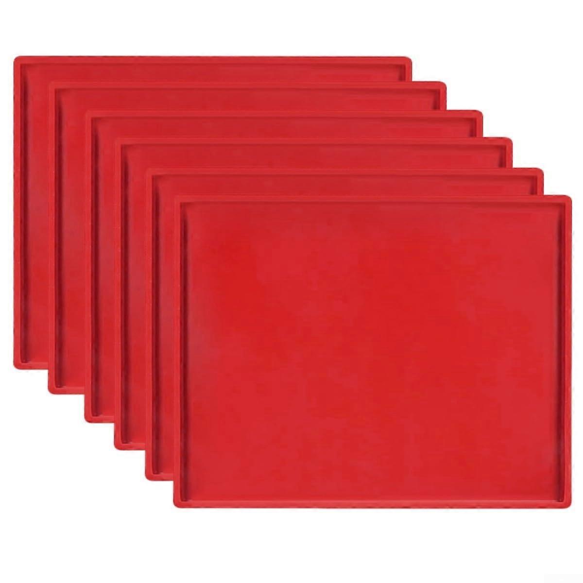 Silicone Dehydrator Sheets with Raised Edge for Cosori, NonStick Reusable Baking Tray Liners Red