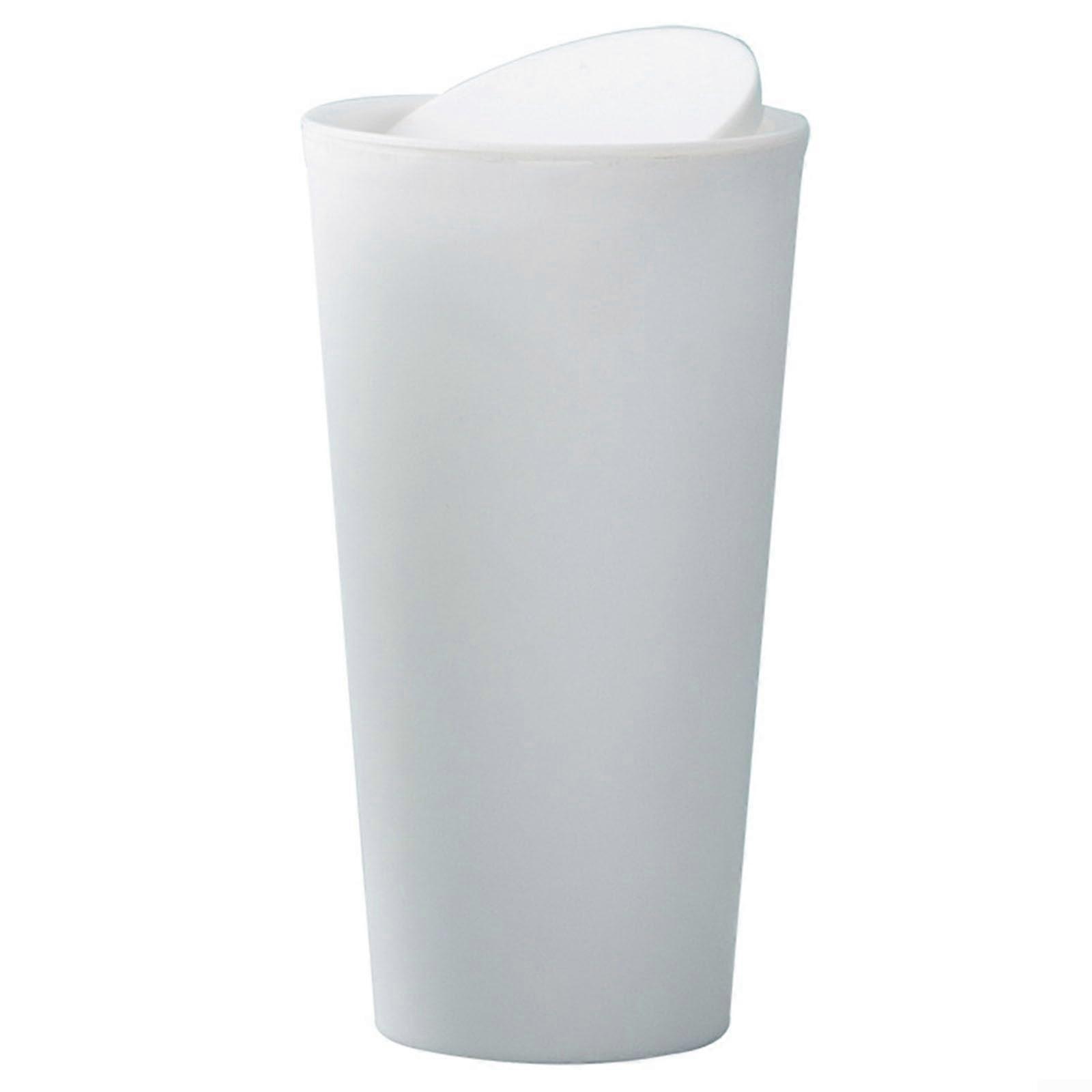 Compact Car Trash Can with Unique Lid Design, SpaceSaving Fit for Cup Holder  White
