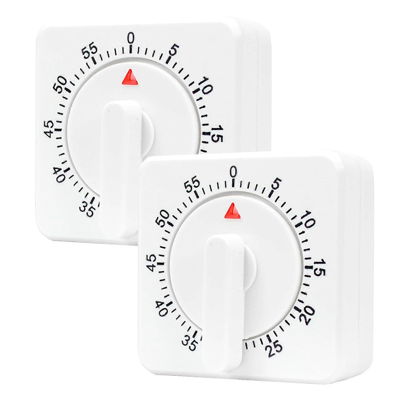 2 Pcs 60 Minute Mechanical Kitchen Timer for Cooking Baking Homework, No Battery, Easy Operation