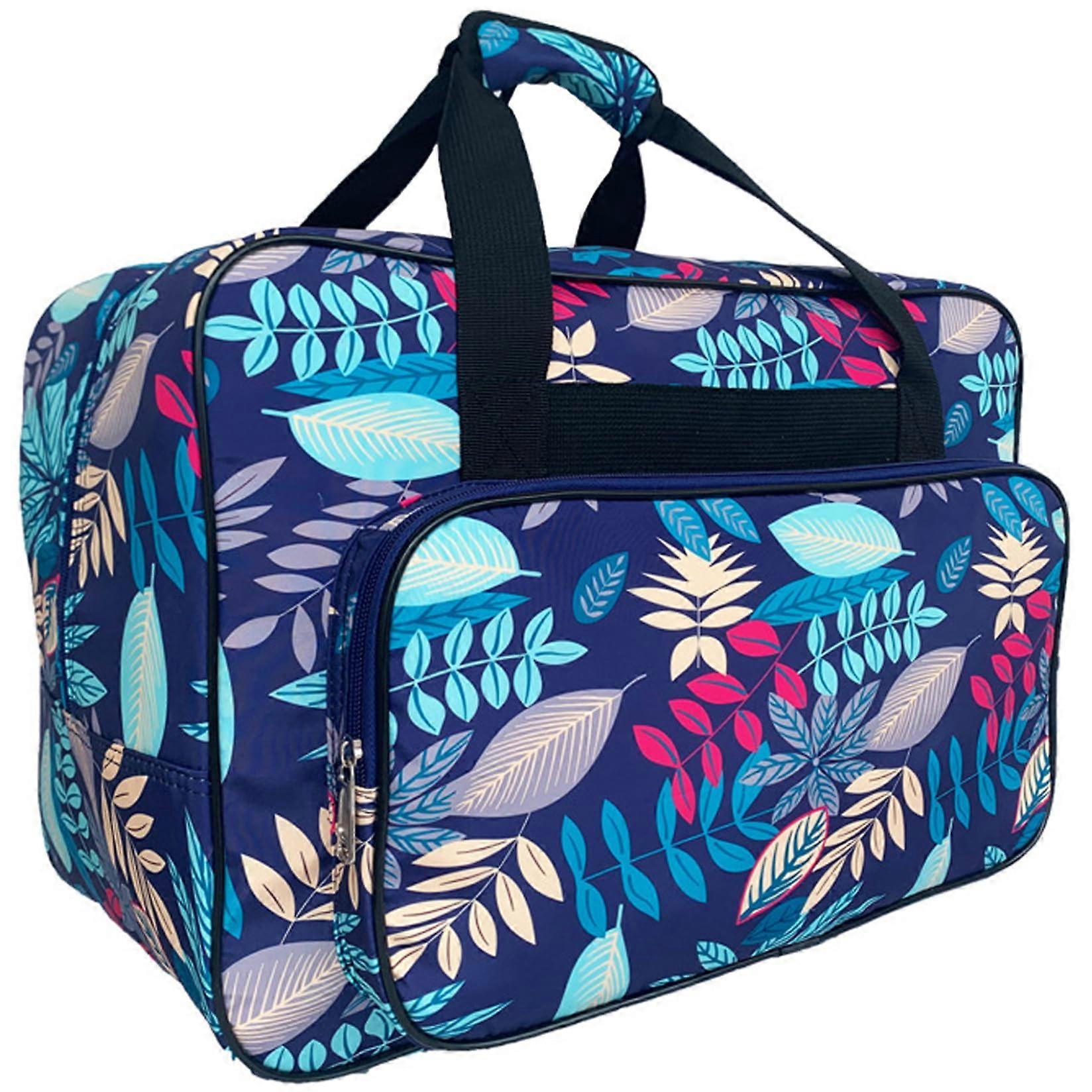 Sewing Machine Carrying Case Large Capacity WaterResistant Bag with Leaf Pattern and Padded Interior