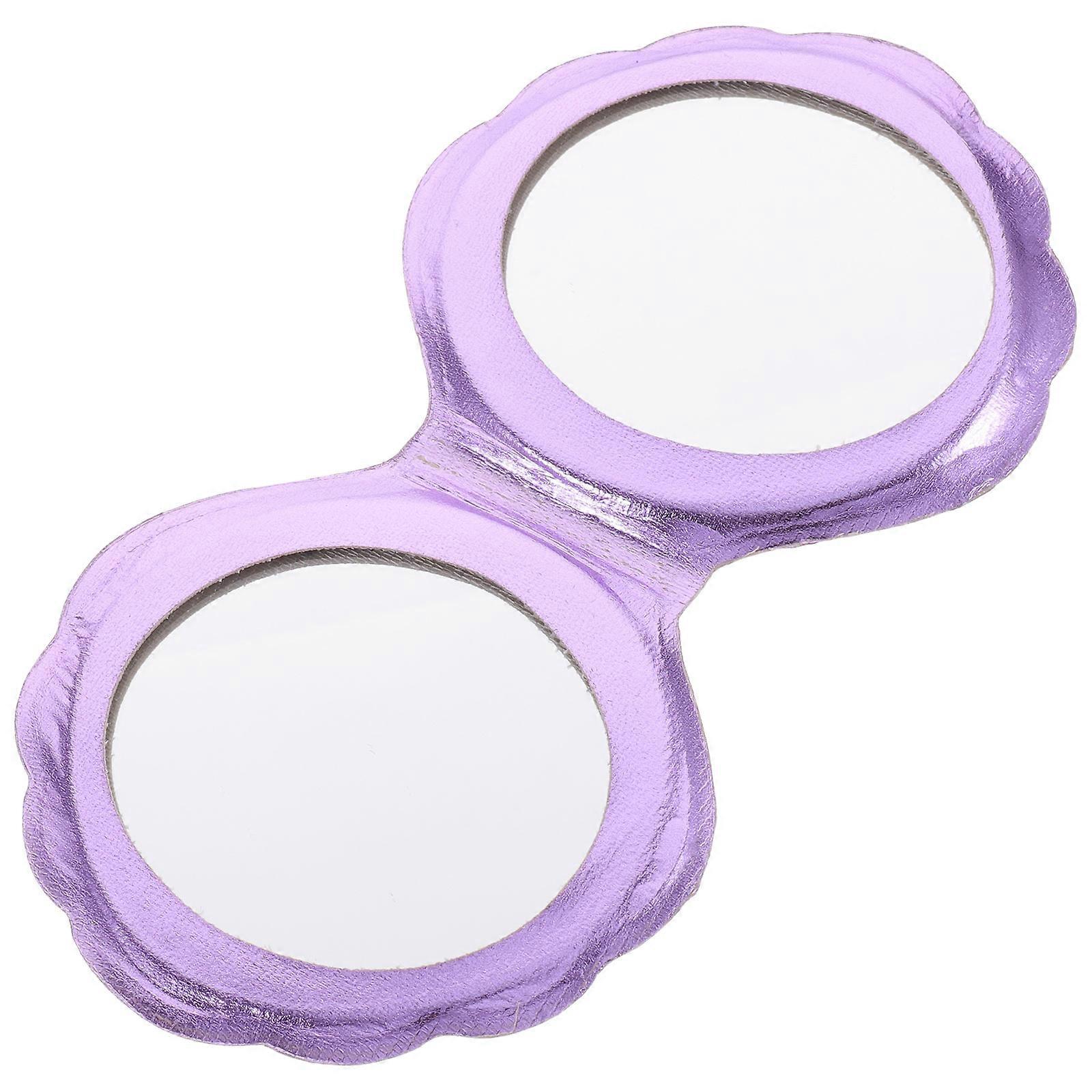 Makeup Mirror Purple Folding Double Side Shell Mirror for Makeup Use
