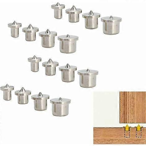 Stump centering pins for precise positioning, drill guide with tips for 6-16 mm dowels, 16 pieces