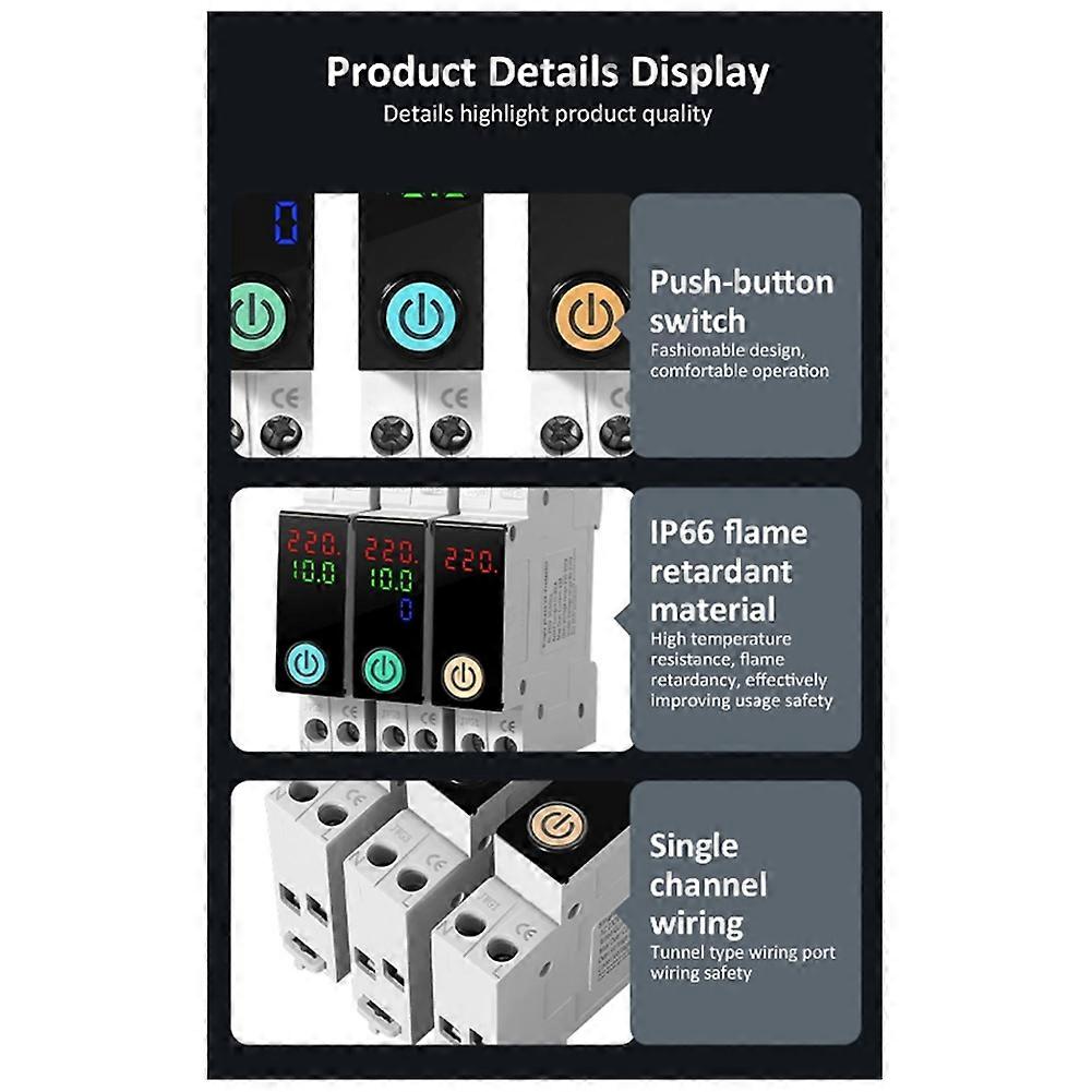 Wifi Circuit Breaker Switch Kwh Metering Timer Overvoltage and Undervoltage Protector 1-63A Power-Off Timer Switch C