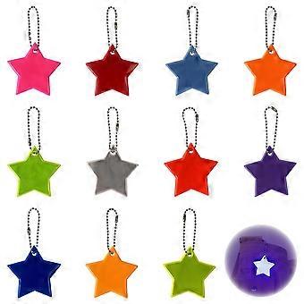 Juego de 12 colgantes reflectores para niños, colgantes de mochila escolar con cadenas para correr, reflectores adecuados para niños y adultos