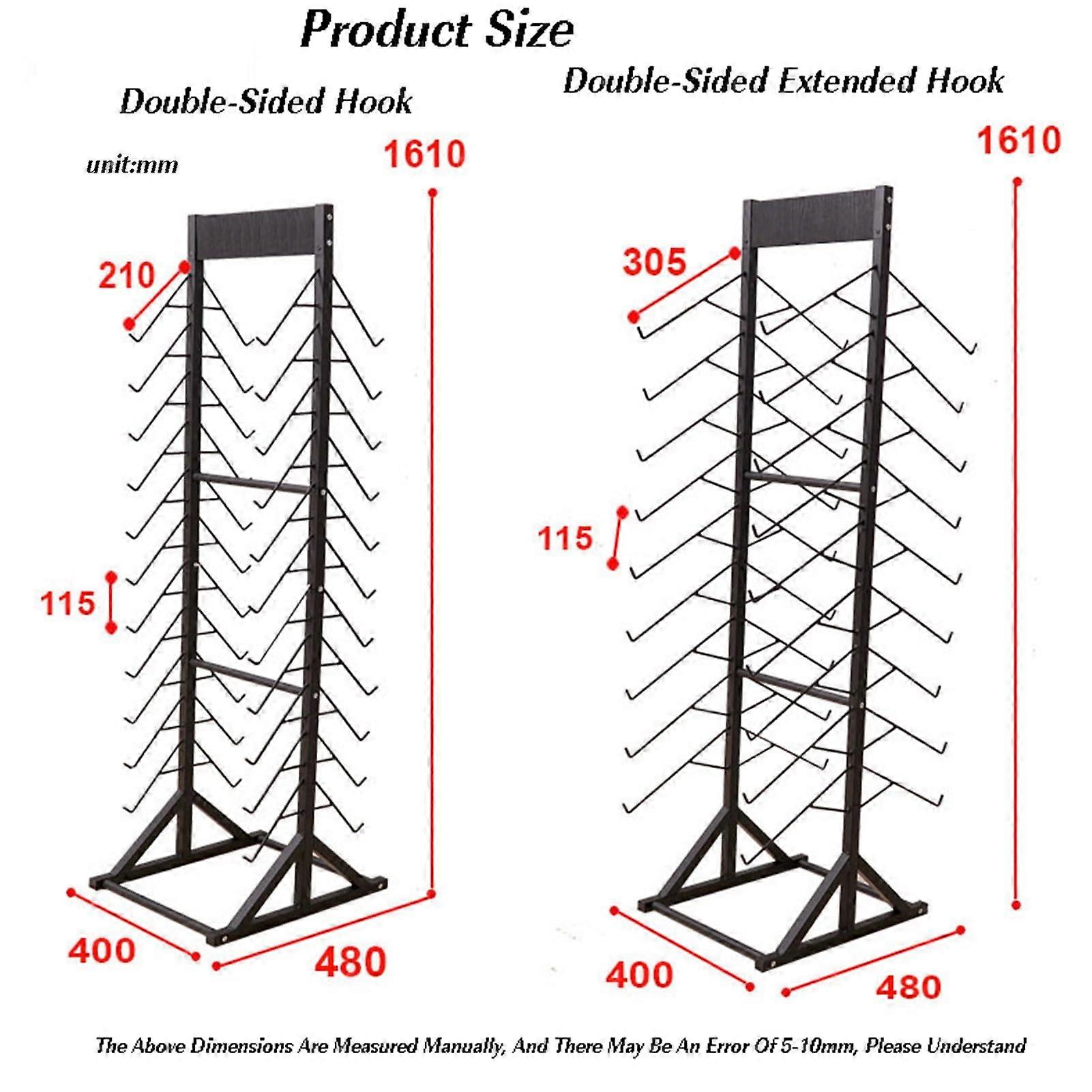 Tile Display Rack with Hooks for 22/18 Samples, HeavyDuty Iron Floorstanding Exhibition Stand