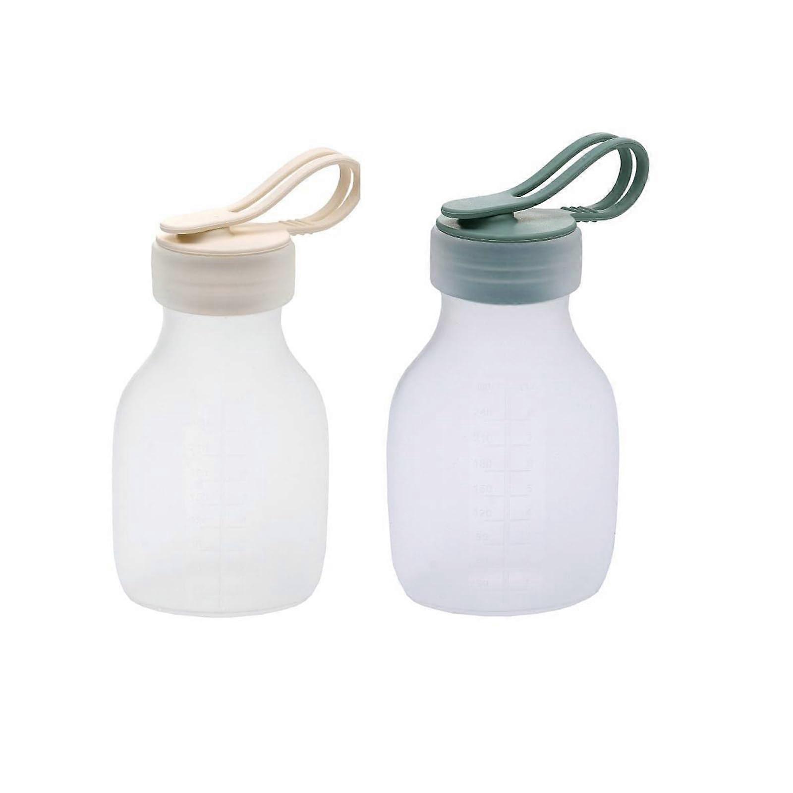 2Pcs/5Pcs Reusable Leakproof Silicone Breast Milk Storage Container Foldable Dishwasher Freezer Safe
