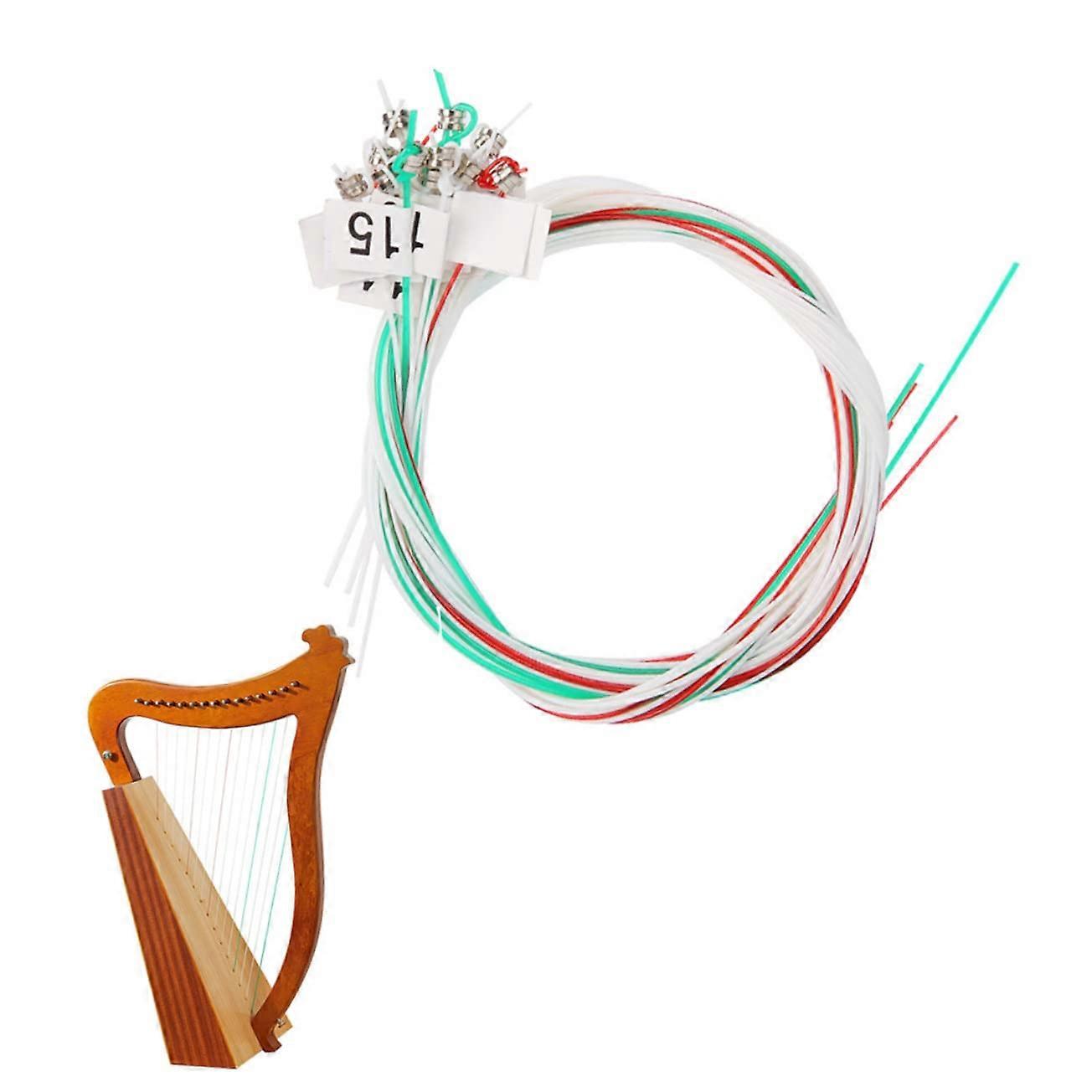 Lyre Strings Set 15 Nylon Harp Strings for Clear Sound and Stable Tuning Replacement