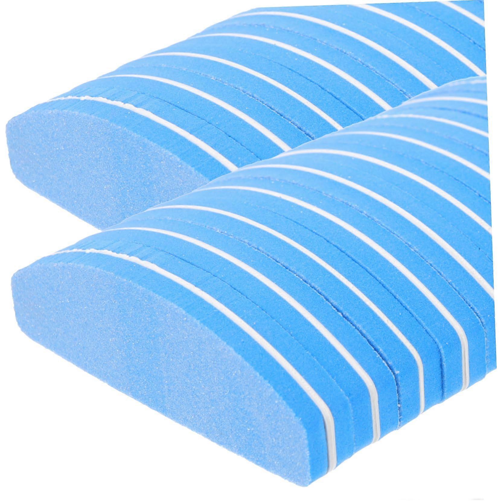 Mini Half Moon Nail Buffer Files 20pcs with Comfortable Sponge Grip for Quick Polishing and Salon Use