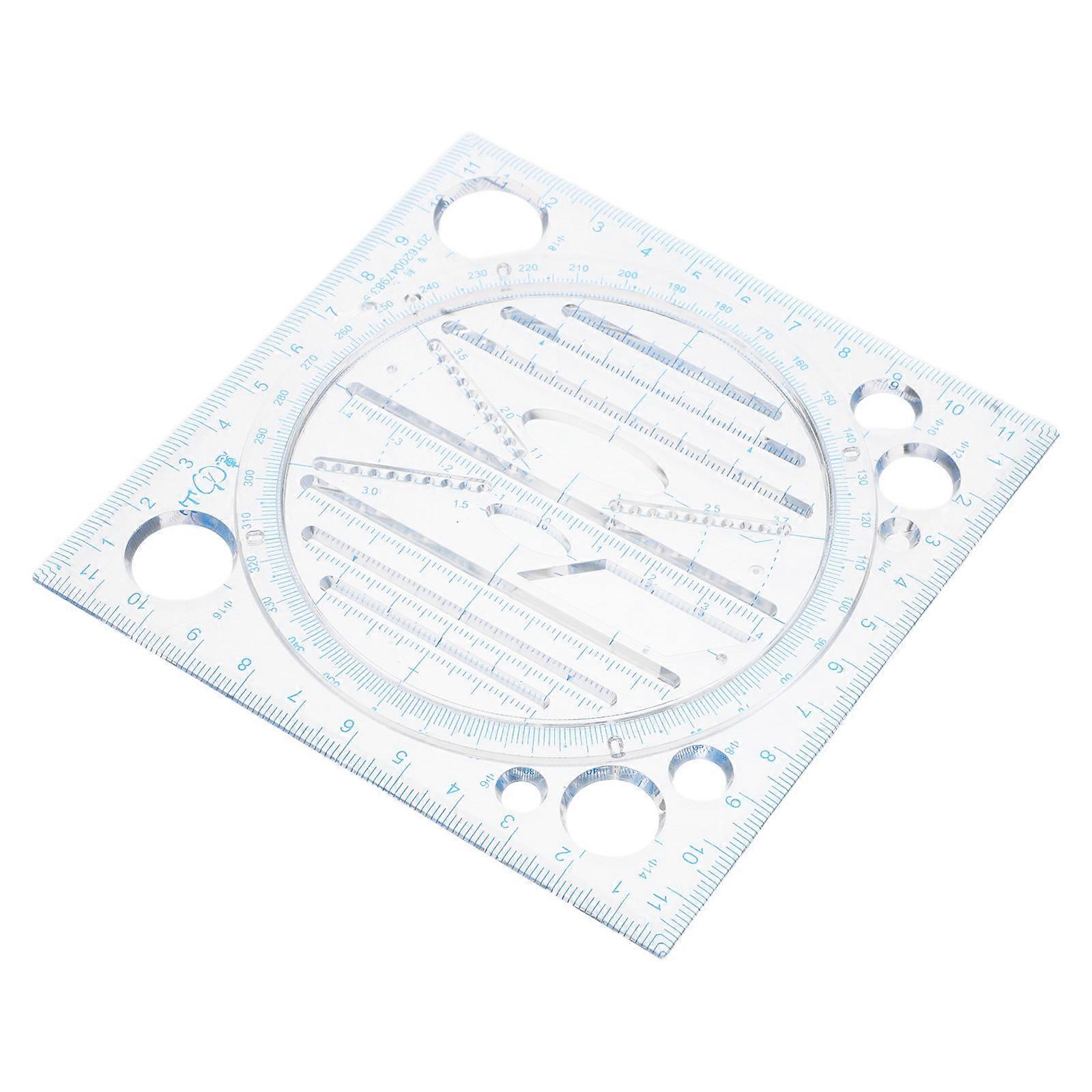 Geometric Drawing Template Plastic Circle Ruler for Precision Measuring