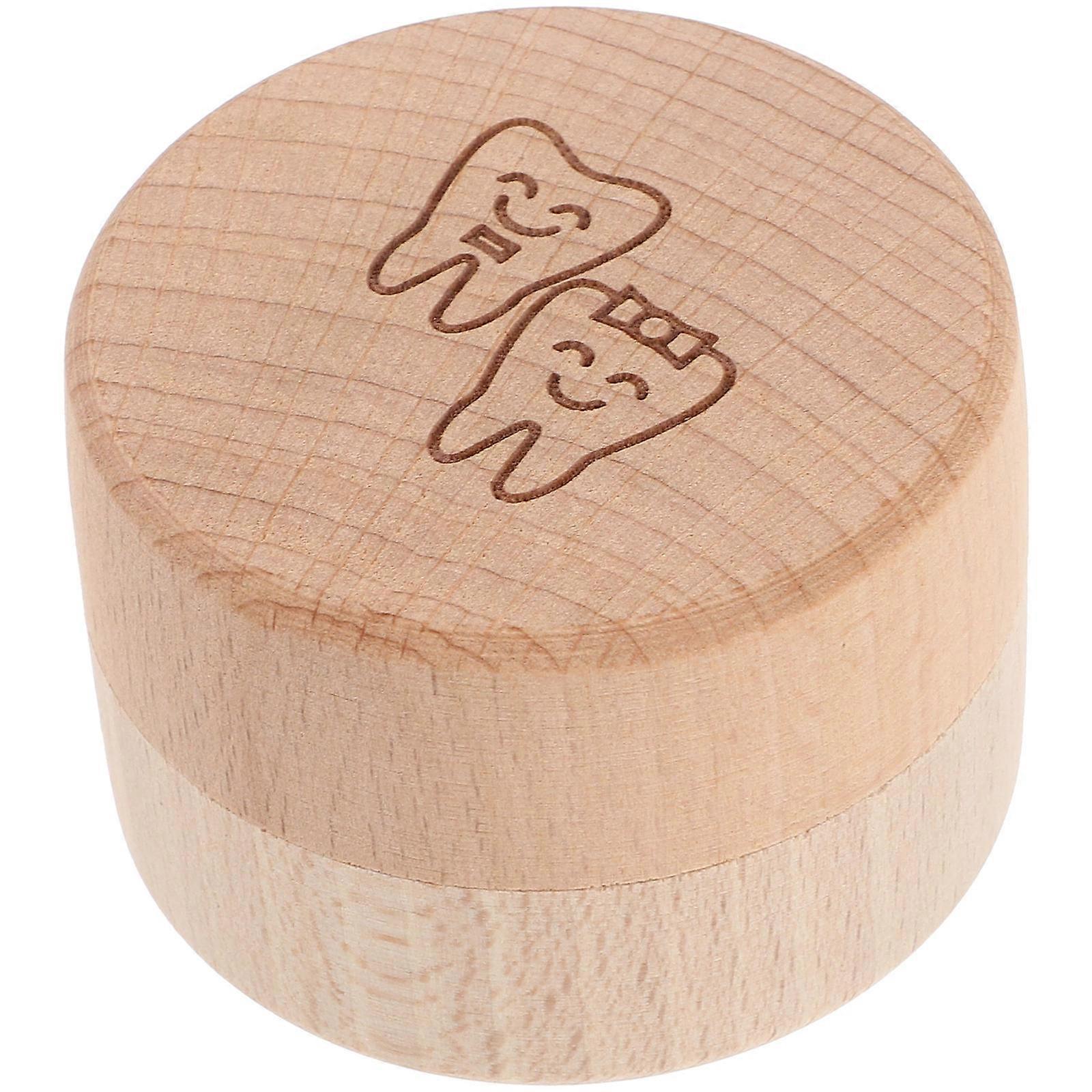Tooth Box Wooden Baby Lost Tooth Storage Case for Keepsake