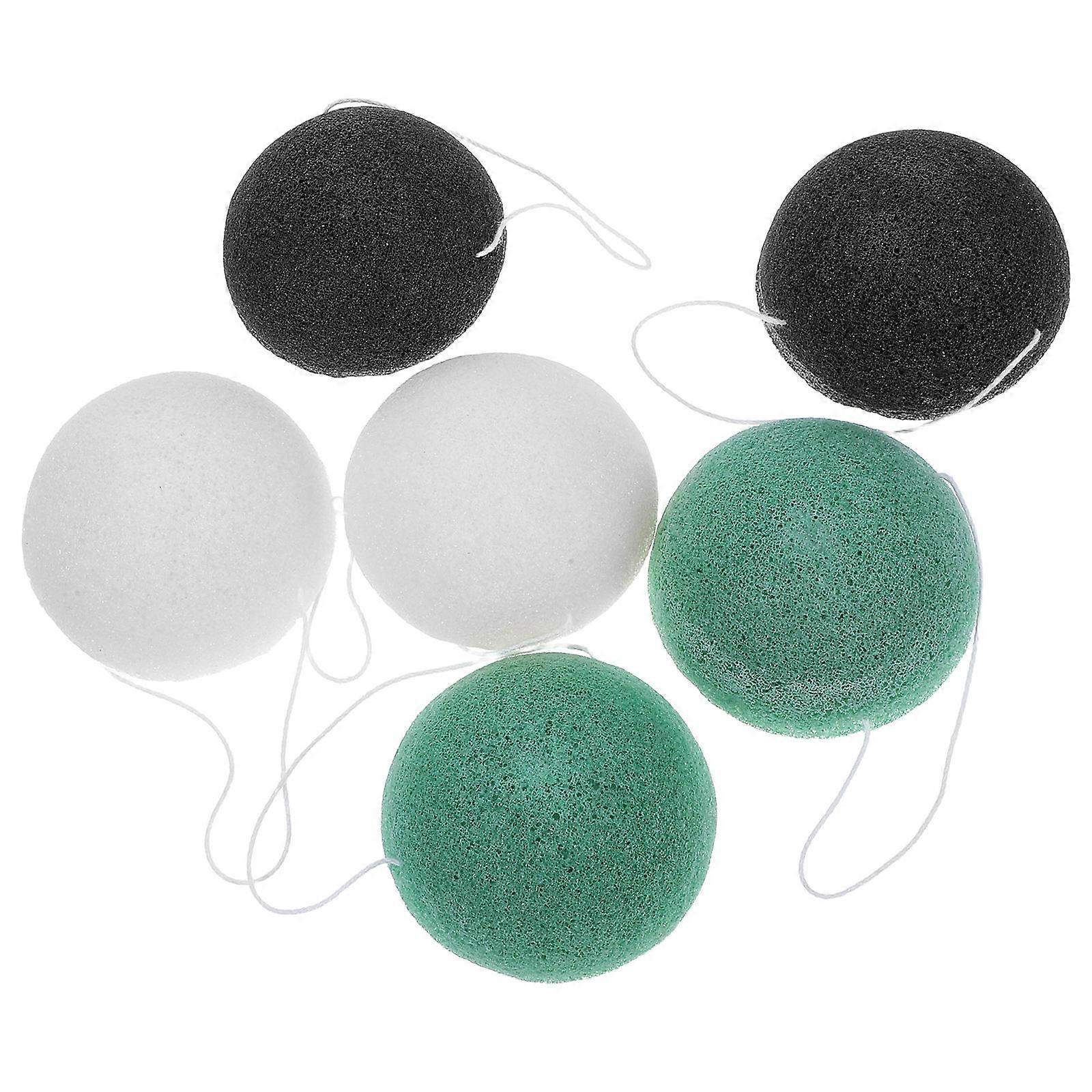 Face Washing Puff Sponges for Makeup Use 6Pcs Assorted Colors