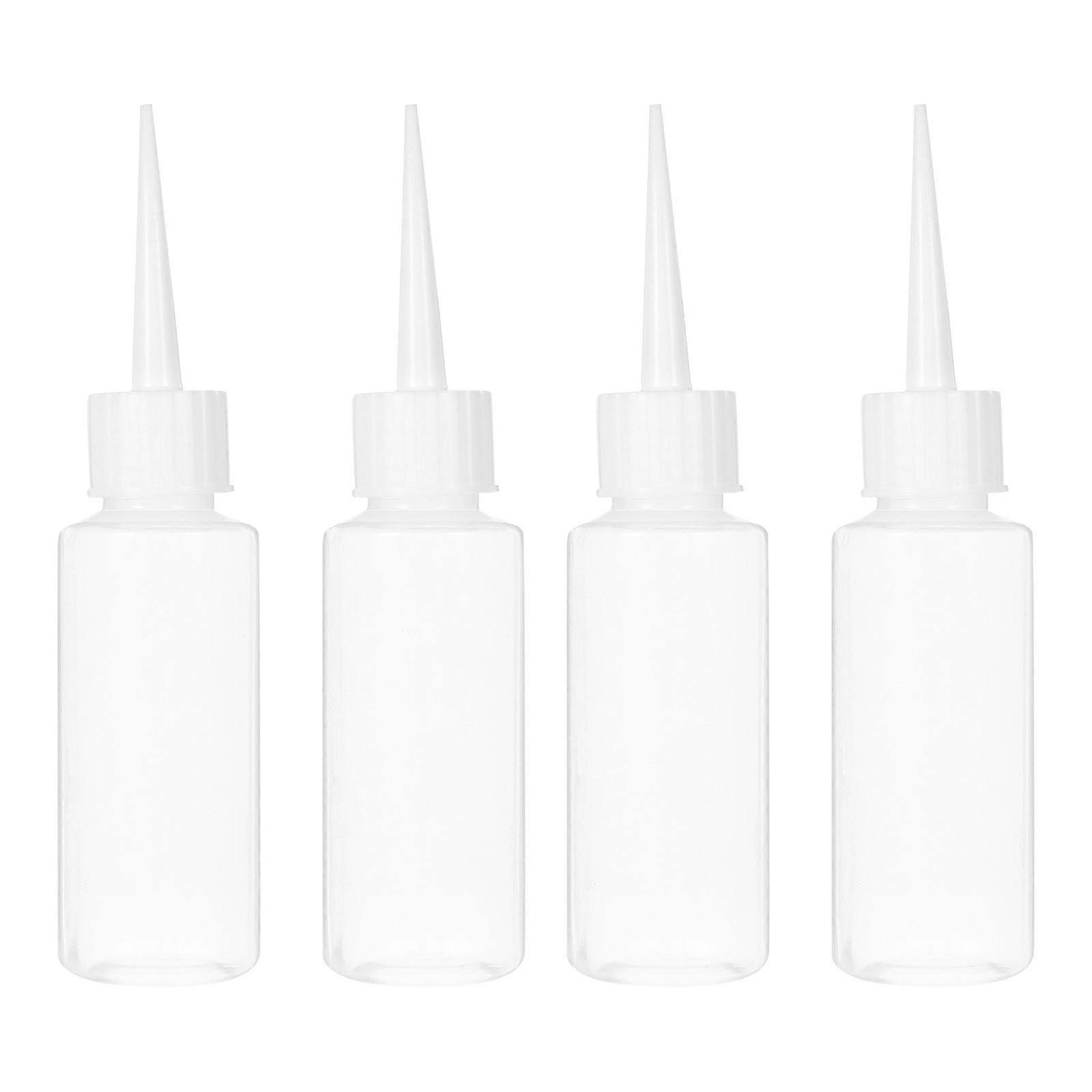 4PCS 50ML Plastic Squeeze Bottles Dispenser For Liquid Glue Construction(White)