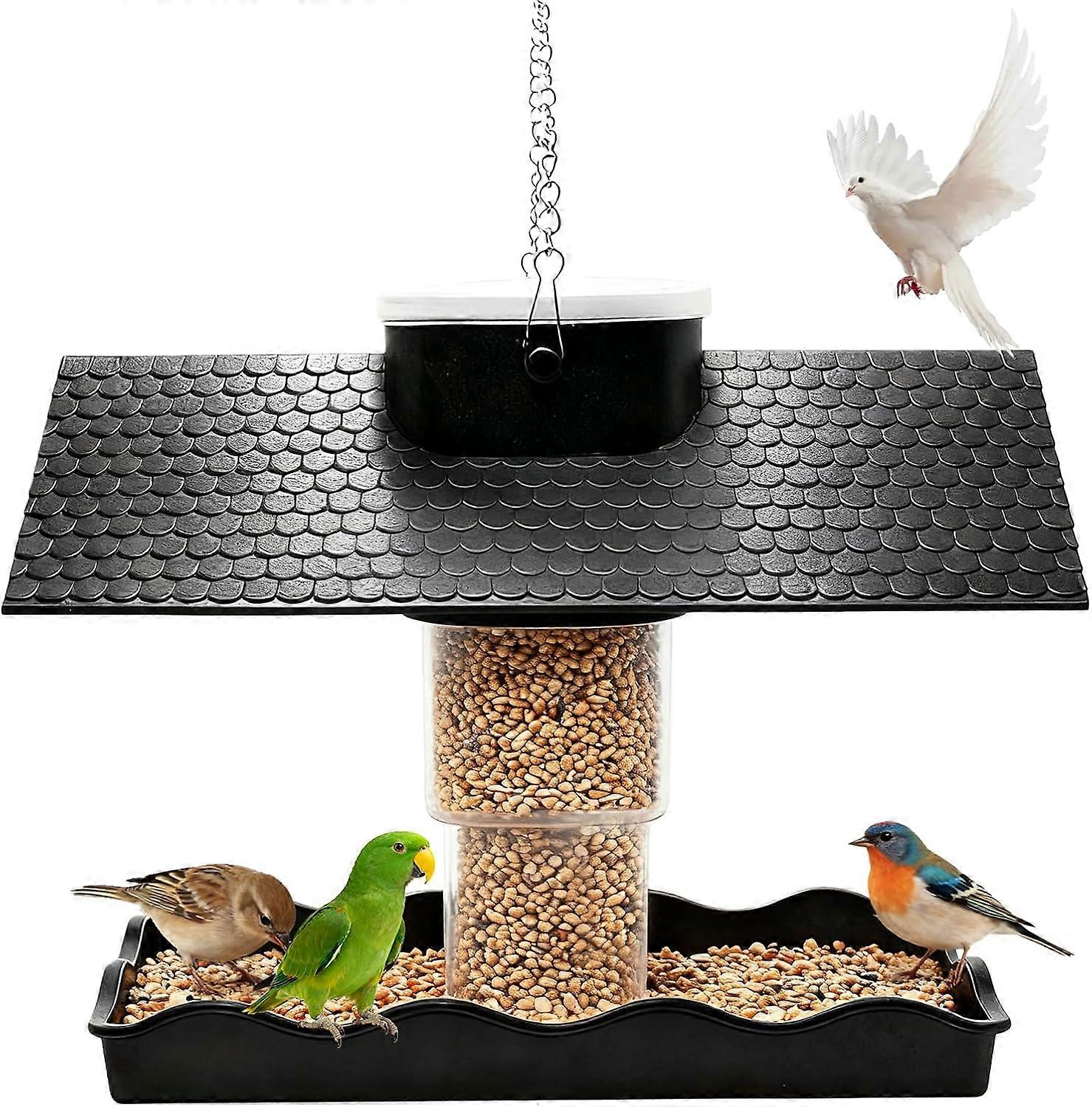 Hanging bird feeder, foldable, buffet style