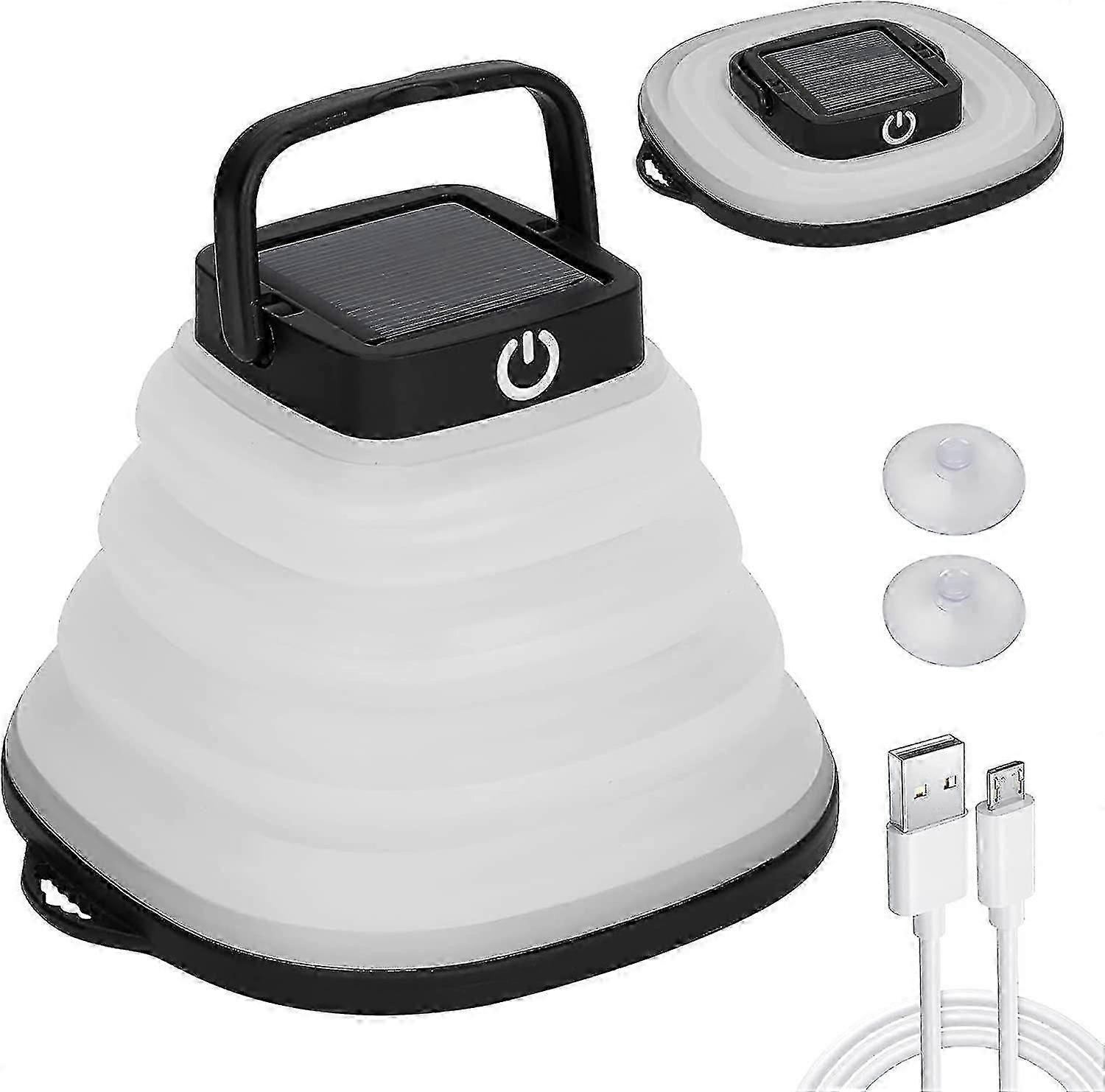 LED Solar Powered Camping Light Lantern, Foldable,3 Dimming Modes