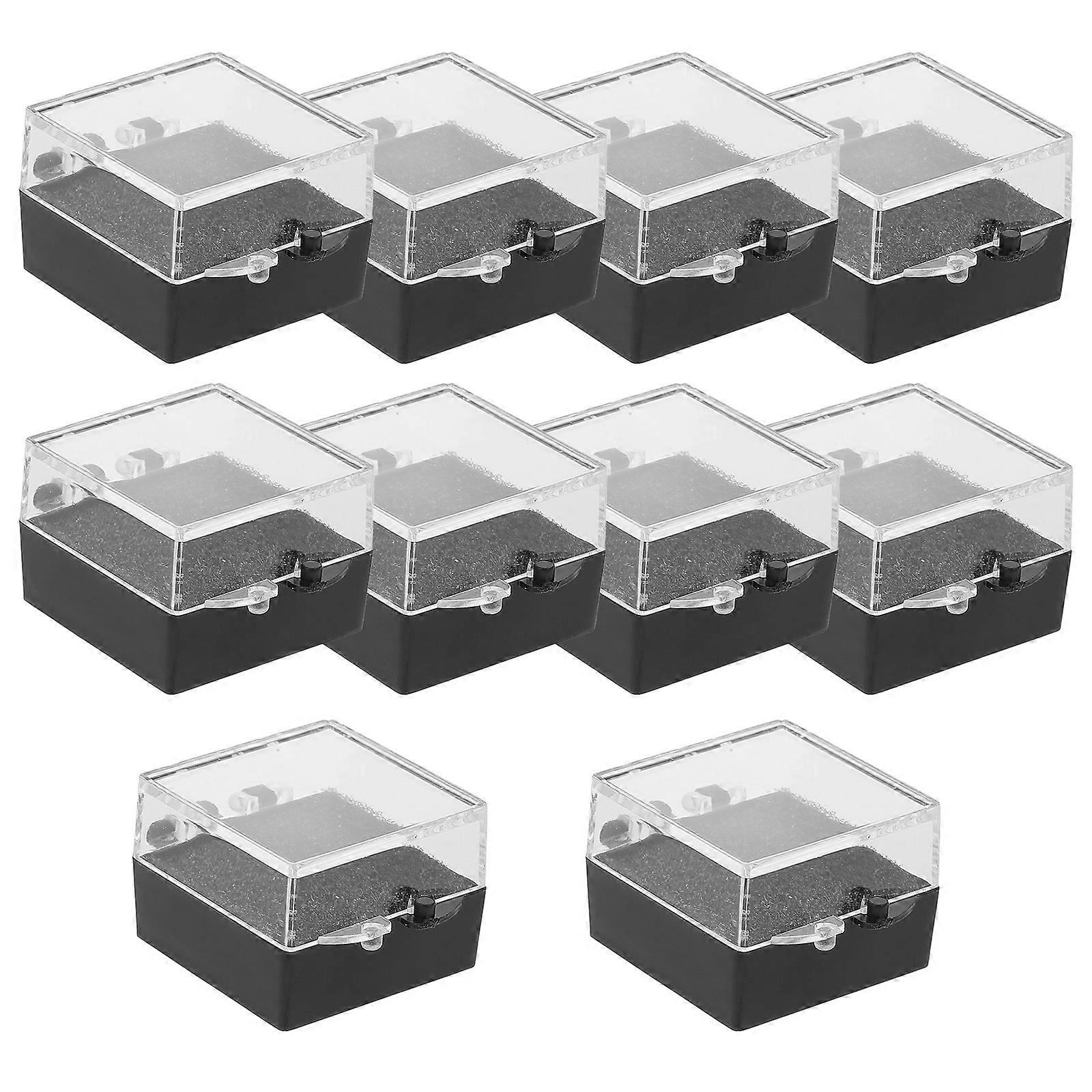 Button Badge Case Display Box for Storage Use 10Pcs with Acrylic Material