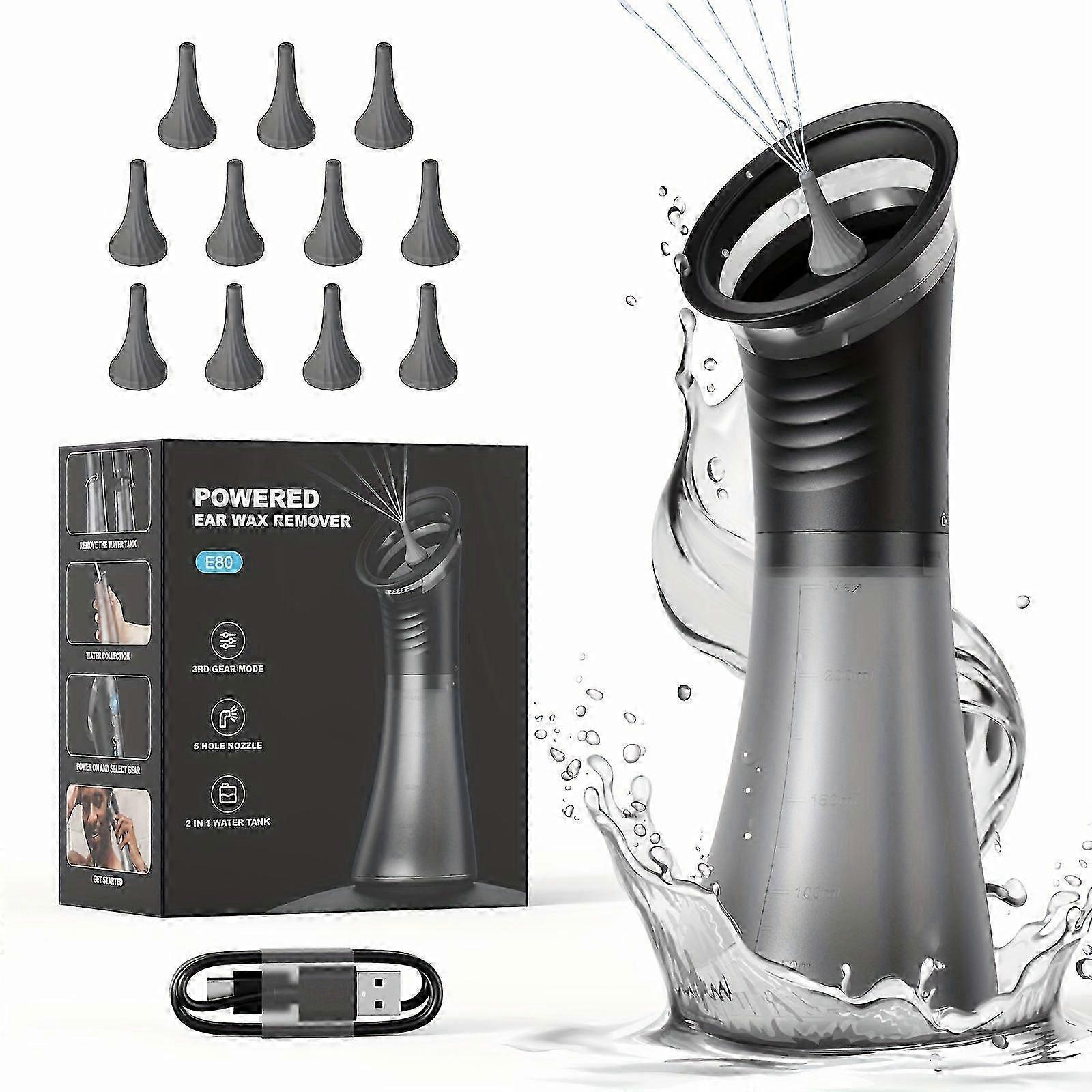 1pc Visual Ear Cleaner, Integrated Dry & Dirty Storage, Replaceable Nozzle, 11 Replacement Heads, USB Rechargeable