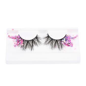 1 Pair Women Glitter Eyelashes Fluorescence Faux Eyelashes Girls Eyelash Extensions