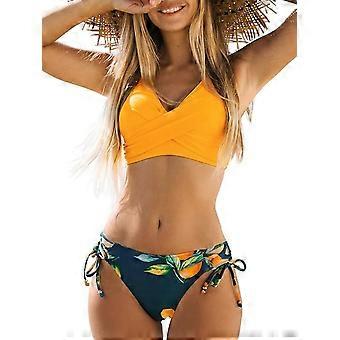 Women's Bikini Swimsuit Front Cross Lace Up Two Piece Bathing Suit