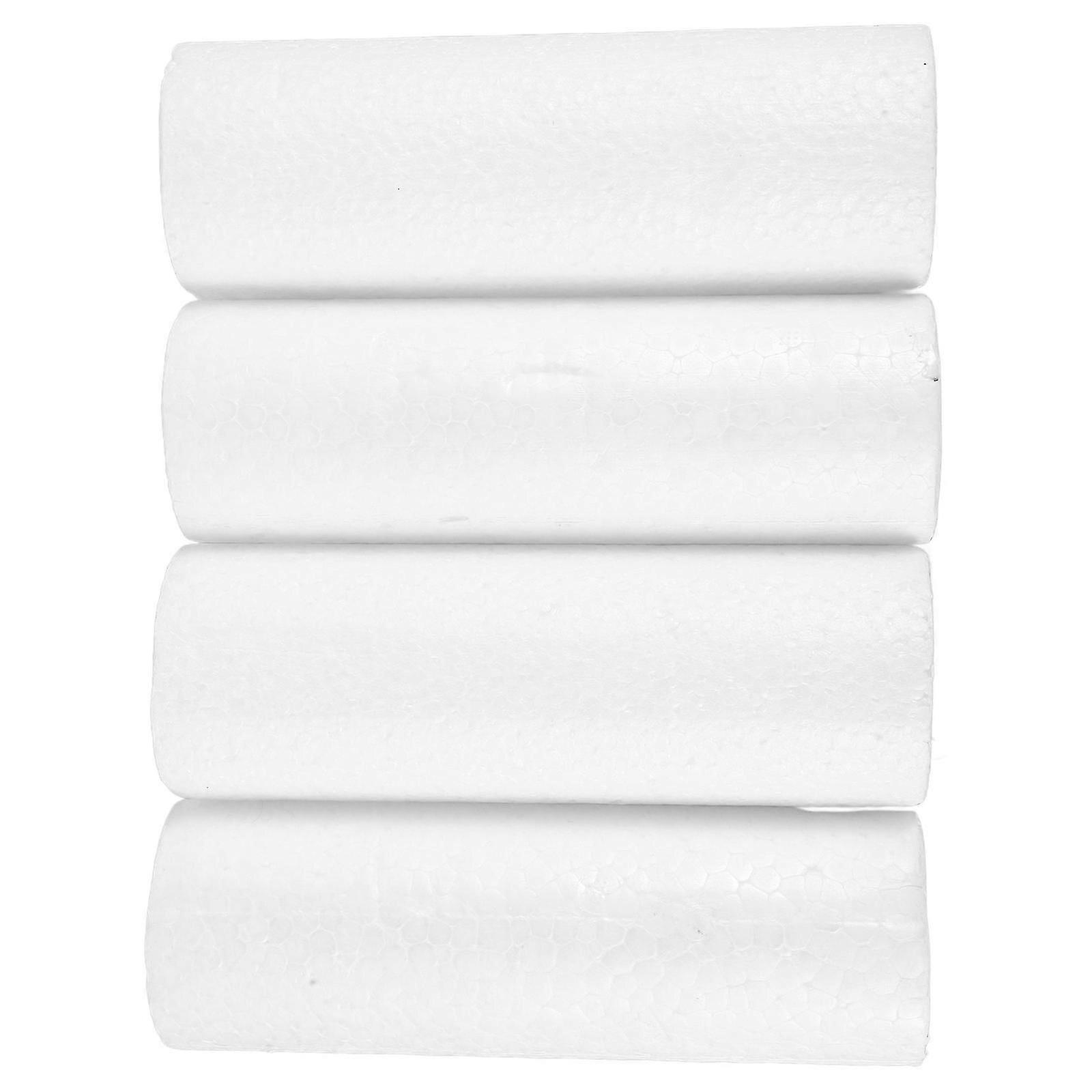 White Foam Cylinders Solid Polystyrene Foam Tubes compatible with DIY Crafts 16Pcs