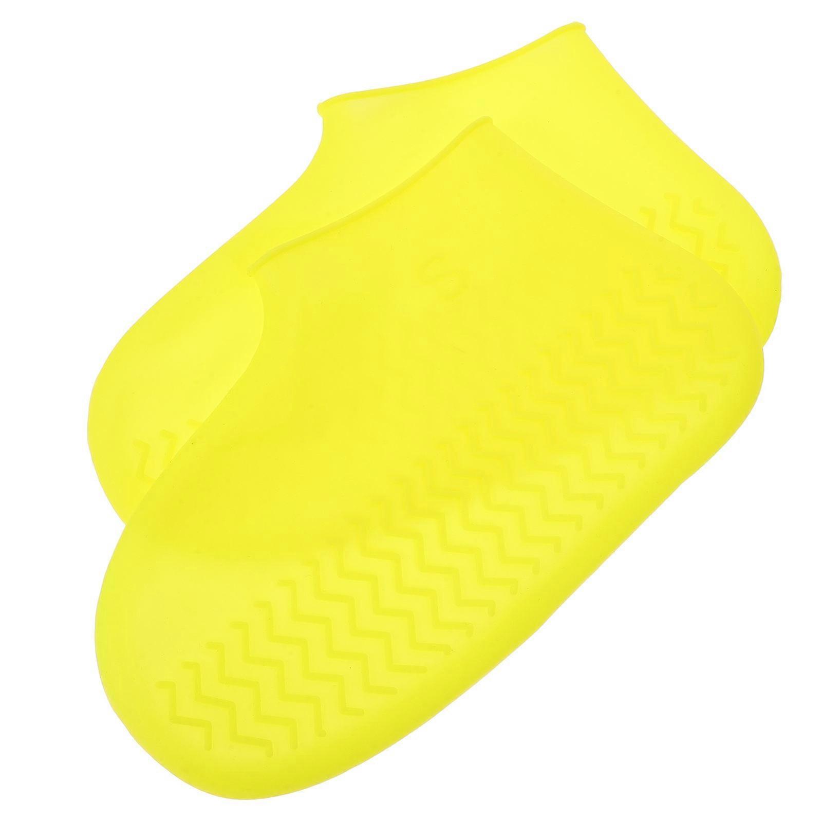 Surchaussures imperméables en silicone jaune