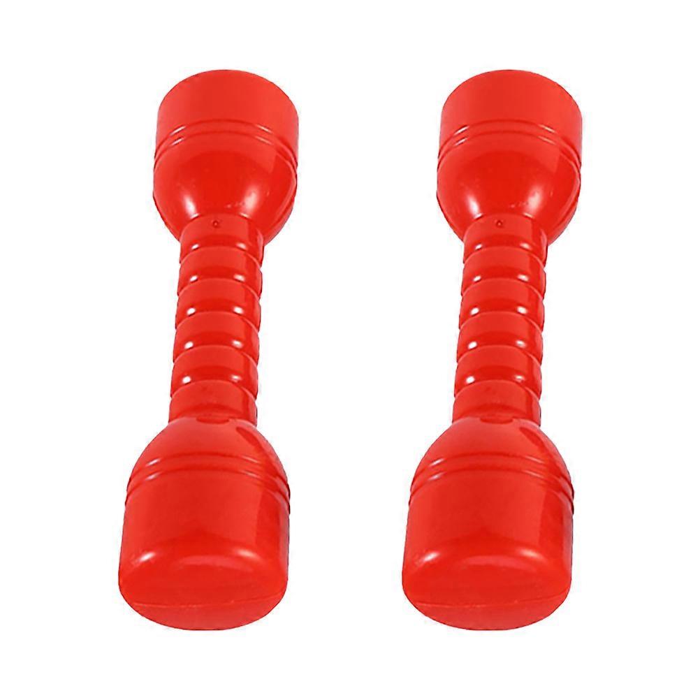 Ergonomic Plastic Dumbbells for Children Exercise 2Pcs Red Set