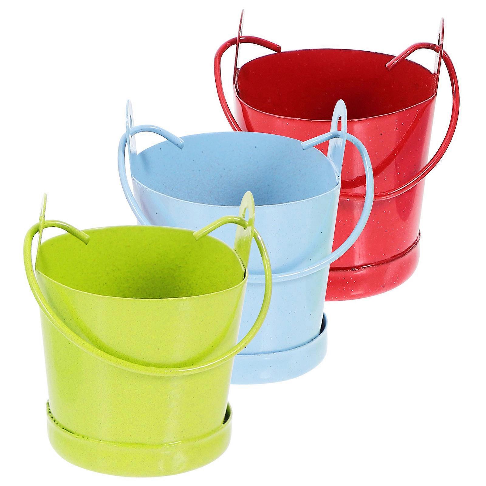 3 Stück Mini-Eimer Puppenhaus Kleine Eimer Mini-Eimer Miniatur-Blumentöpfe