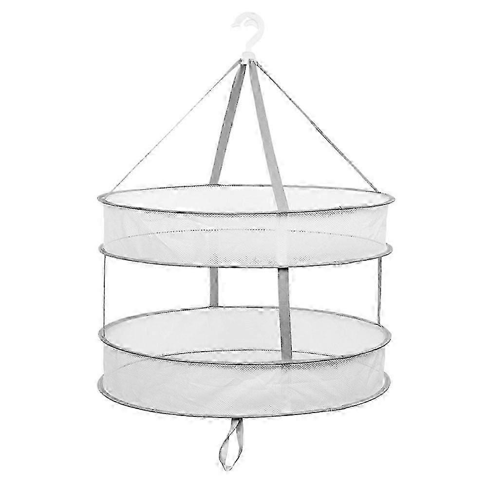 Mesh Net Clothes Drying Hanger compatible withDrying 3Pcs Foldable 2-Tiers Grey Style