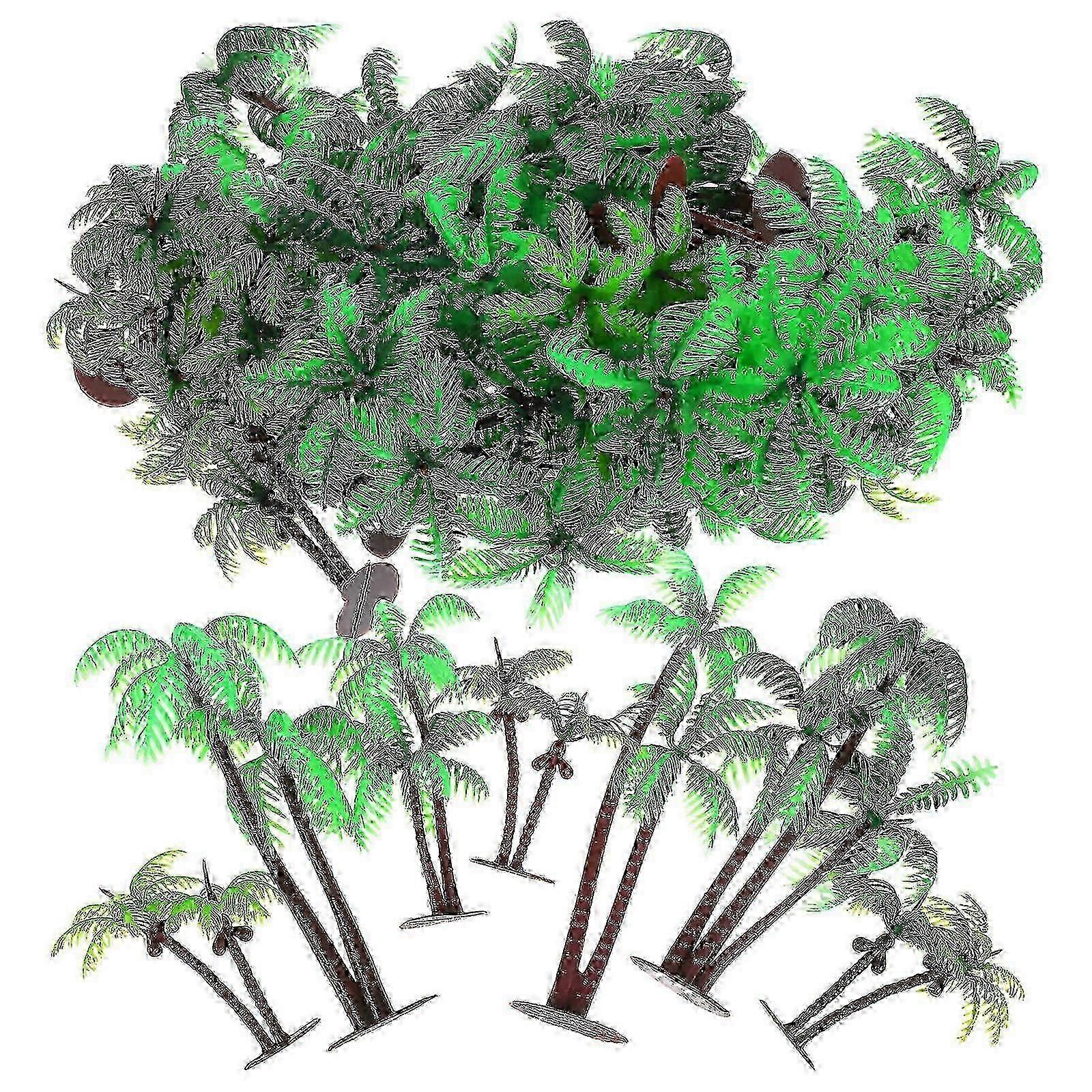 Plastic Coconut Tree Model for Decoration 31Pcs Small Palm Tree Diorama Set