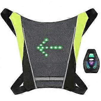 LED blinklys cykelpakke USB genopladelig reflekterende vest rygsæk med retningsindikator Sikkerhed LED rygsæk trådløs fjernbetjening cykeltaske s