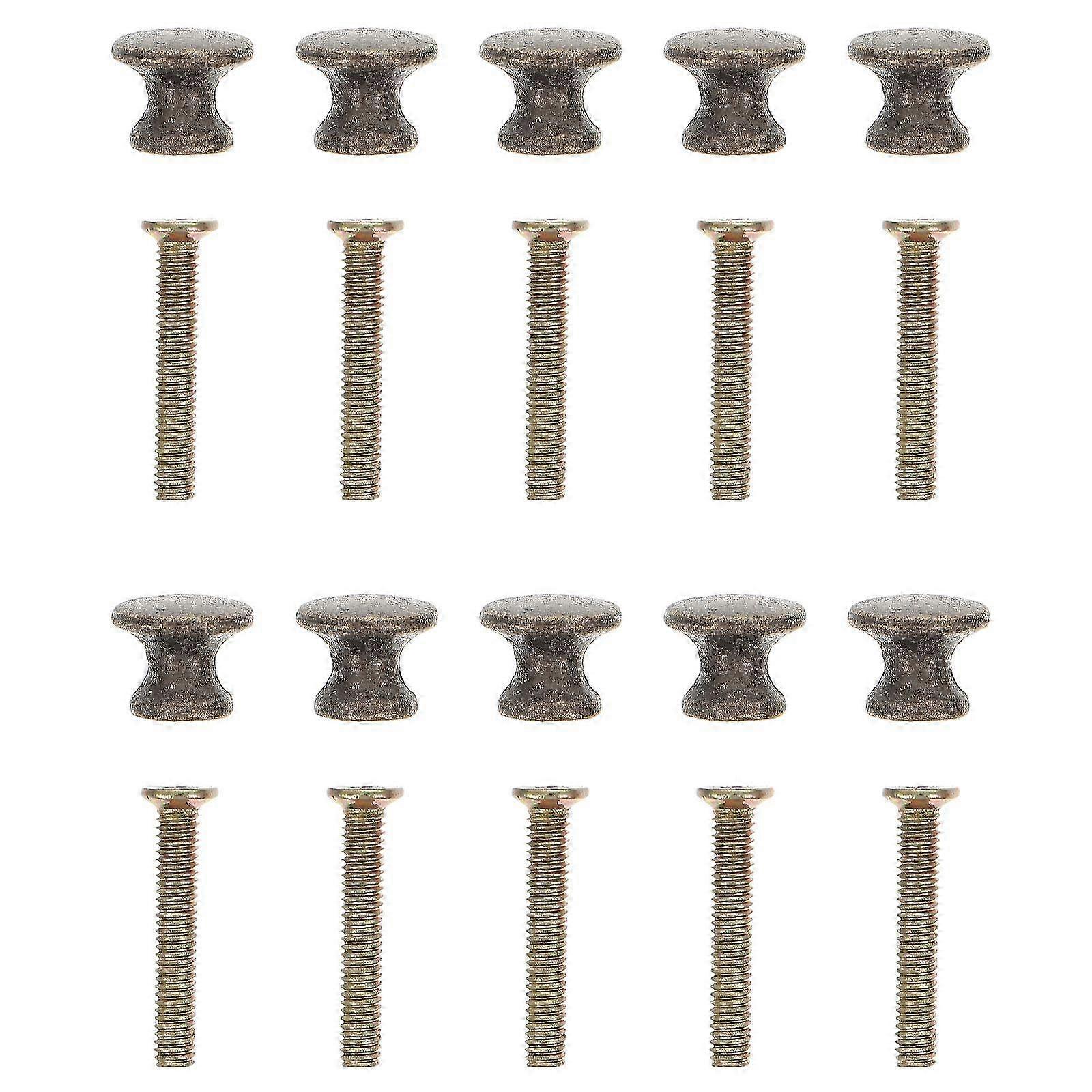 20 Sets Boxes Knobs Pulls Mini Mushroom Head Handle Cabinet Jewelry Box Parts