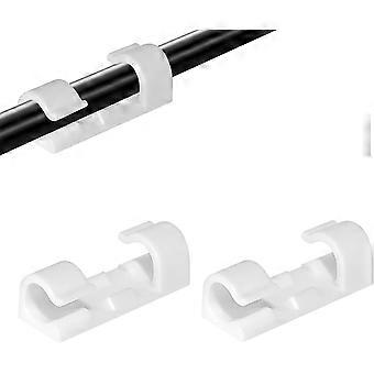 50 Stück selbstklebende Kabelclips, Laschenhalter, langlebiges Kabelmanagement für Auto, Büro und Zuhause (weiß/0,27 Zoll)