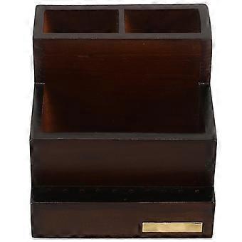 minkissy Antique Solid Nail Tool Storage Box 4.72X4.33X3.93 Inch Desktop Organizer for Manicure Drill Bits Brushes and Polishing Heads Large Capacity 