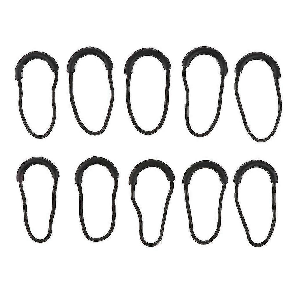 10 Pcs Plastic U Shape Zip Puller Strong Zipper Pull Cord Black-CE