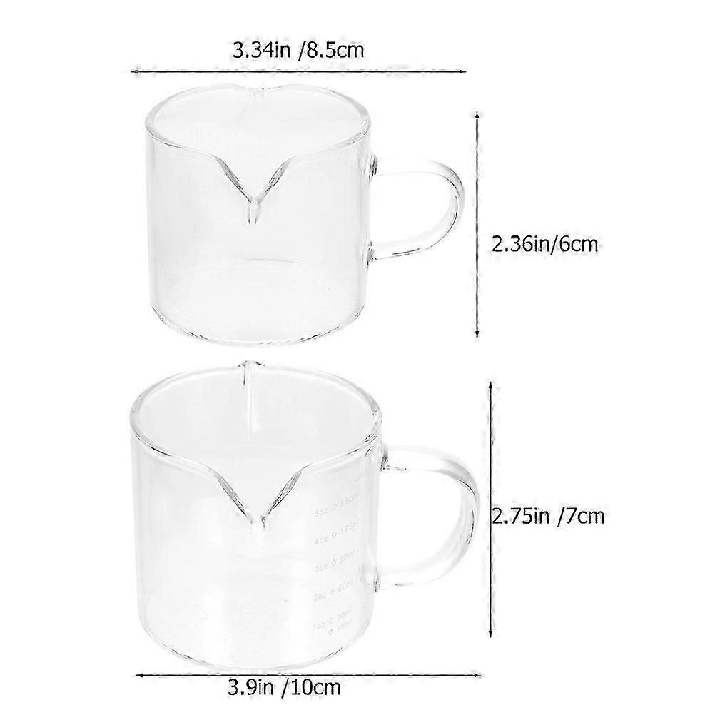 Transparent Glass Double Spout Measuring Cup Set, 2Pcs